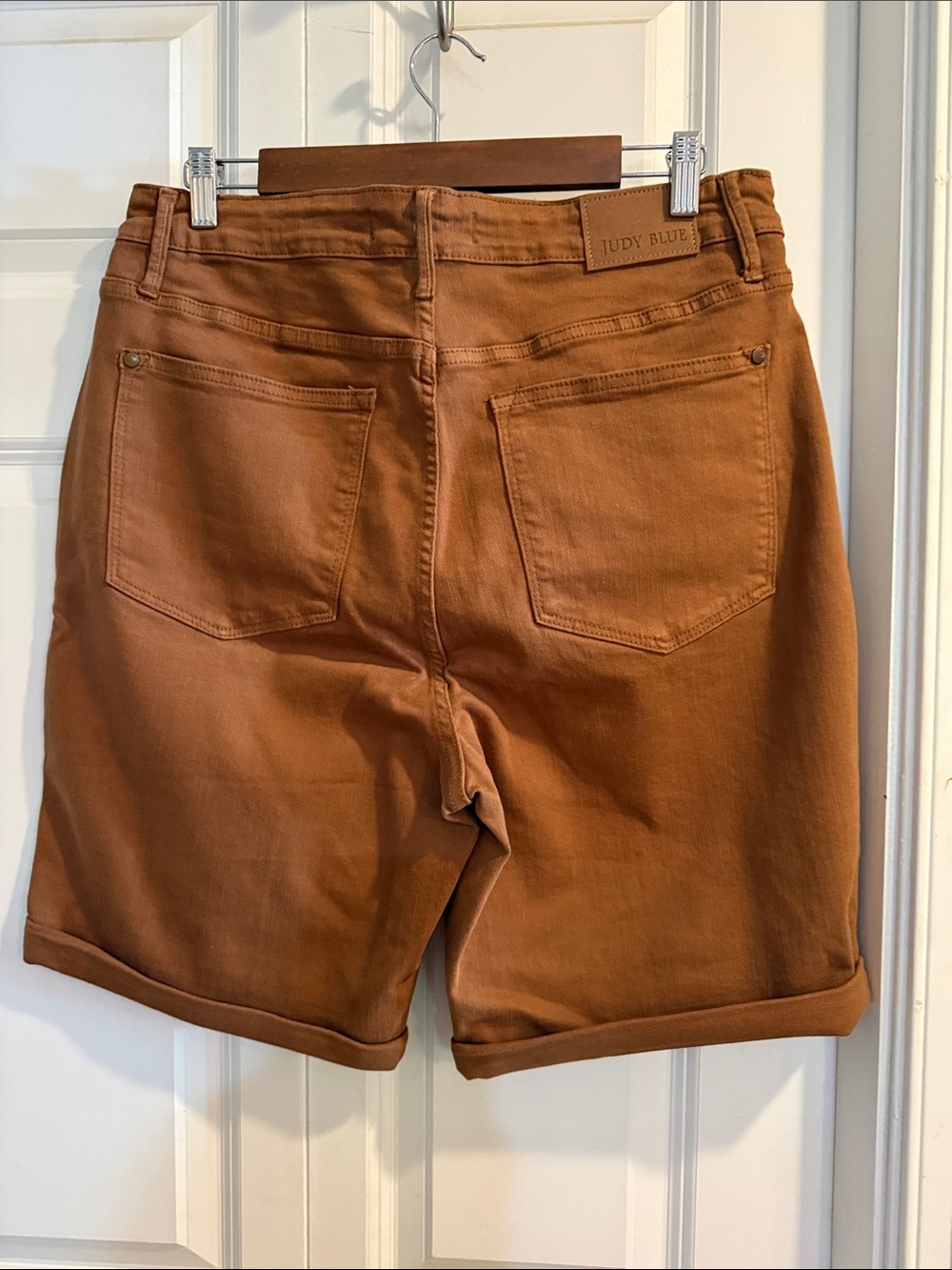 Judy Blue Rust Brown Rolled-Hem Jean Shorts - Picture 5 of 5